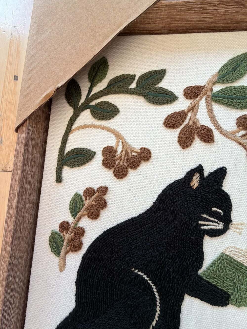 BP Home Framed Embroidered Wall Art Black Cats Reading Books - Picture 4 of 6